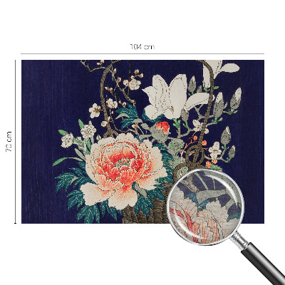 Mural de pared con estampado hermoso con diseño de cesta de flores