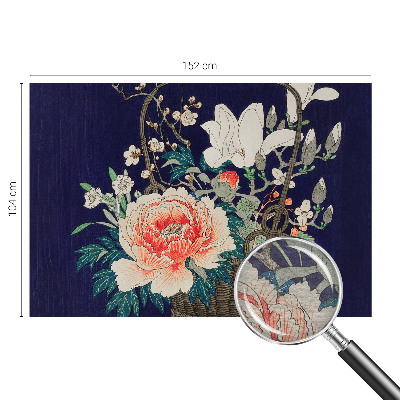 Mural de pared con estampado hermoso con diseño de cesta de flores