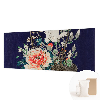 Mural de pared con estampado hermoso con diseño de cesta de flores