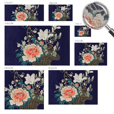Mural de pared con estampado hermoso con diseño de cesta de flores