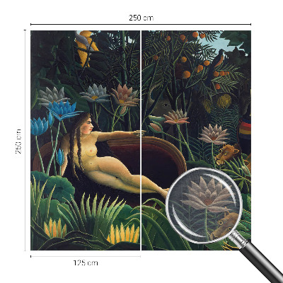 Papel mural texturado decorativo con diseño de selva exótica