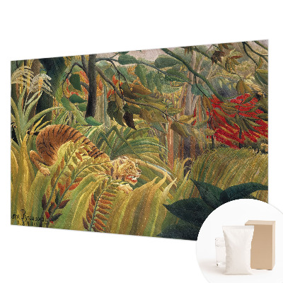 Fotomural decorativo para cabecero de cama con un diseño de tigre exótico