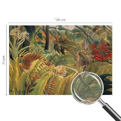 Fotomural decorativo para cabecero de cama con un diseño de tigre exótico
