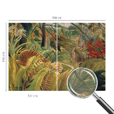 Fotomural decorativo para cabecero de cama con un diseño de tigre exótico
