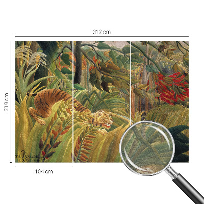 Fotomural decorativo para cabecero de cama con un diseño de tigre exótico