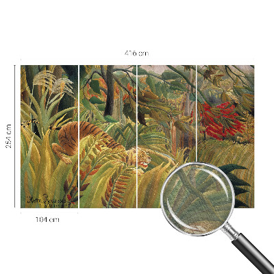 Fotomural decorativo para cabecero de cama con un diseño de tigre exótico
