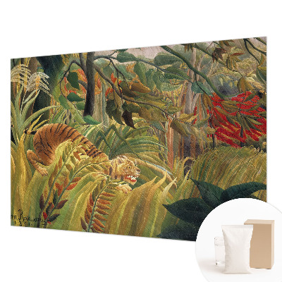 Fotomural decorativo para cabecero de cama con un diseño de tigre exótico