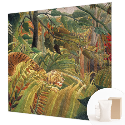 Fotomural decorativo para cabecero de cama con un diseño de tigre exótico