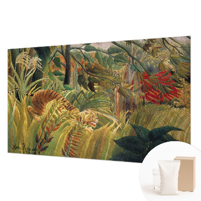 Fotomural decorativo para cabecero de cama con un diseño de tigre exótico
