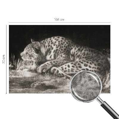 Papel mural con patrón decorativo con un motivo de leopardo descansando