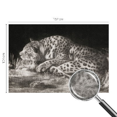 Papel mural con patrón decorativo con un motivo de leopardo descansando
