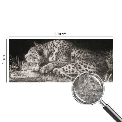 Papel mural con patrón decorativo con un motivo de leopardo descansando