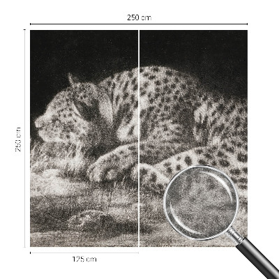Papel mural con patrón decorativo con un motivo de leopardo descansando