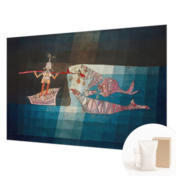 Mural de pared con estampado hermoso con diseño de pescador cazador