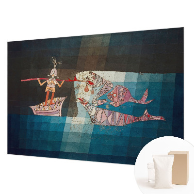 Mural de pared con estampado hermoso con diseño de pescador cazador