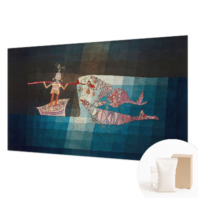 Mural de pared con estampado hermoso con diseño de pescador cazador