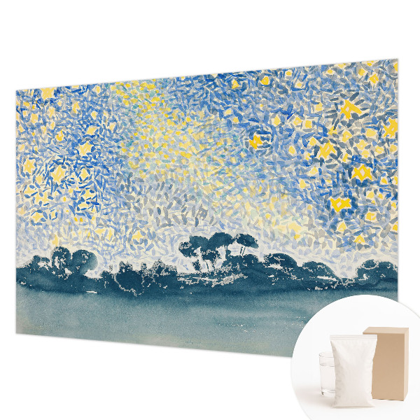 Mural decorativo con motivo de abstracción de estrella