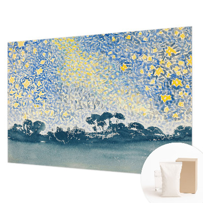 Mural decorativo con motivo de abstracción de estrella