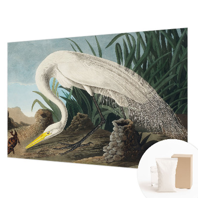 Fotomural decorativo para cabecero de cama con diseño de una majestuosa garza