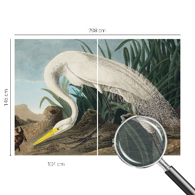 Fotomural decorativo para cabecero de cama con diseño de una majestuosa garza