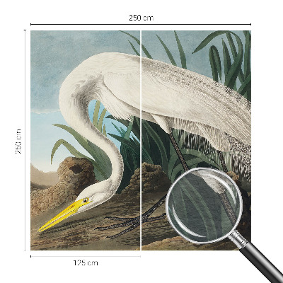 Fotomural decorativo para cabecero de cama con diseño de una majestuosa garza