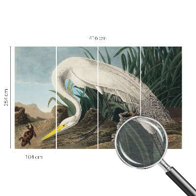 Fotomural decorativo para cabecero de cama con diseño de una majestuosa garza