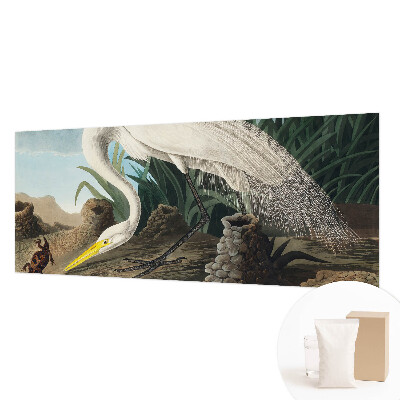 Fotomural decorativo para cabecero de cama con diseño de una majestuosa garza