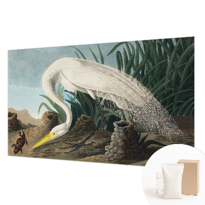 Fotomural decorativo para cabecero de cama con diseño de una majestuosa garza