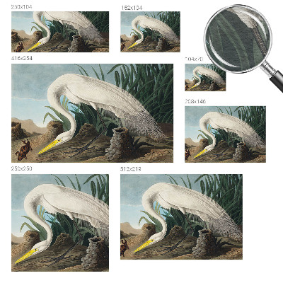 Fotomural decorativo para cabecero de cama con diseño de una majestuosa garza