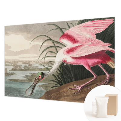 Papel mural con patrón decorativo con diseño de ave exótica