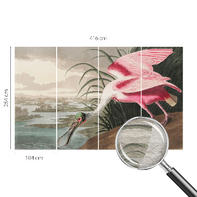 Papel mural con patrón decorativo con diseño de ave exótica