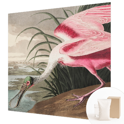 Papel mural con patrón decorativo con diseño de ave exótica