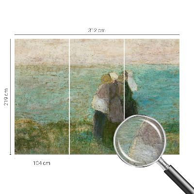 Papel mural texturado decorativo con diseño «Reflejo junto al mar»