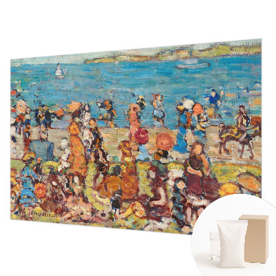 Fotomural decorativo para cabecero de cama con una escena de playa
