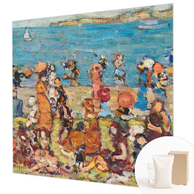 Fotomural decorativo para cabecero de cama con una escena de playa