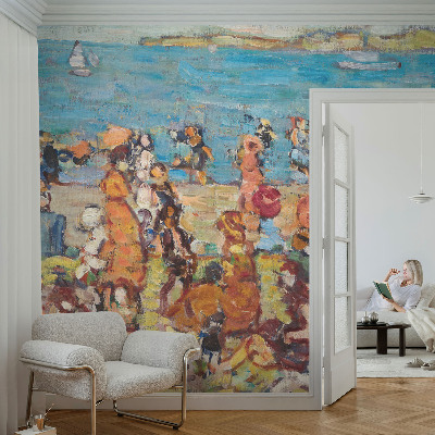 Fotomural decorativo para cabecero de cama con una escena de playa