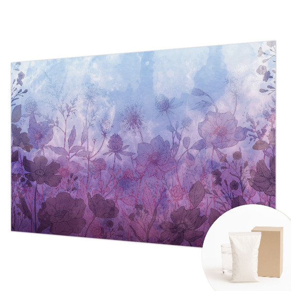 Mural decorativo con diseño de flores en tonos pastel