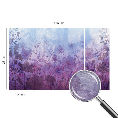 Mural decorativo con diseño de flores en tonos pastel