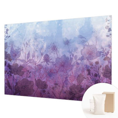 Mural decorativo con diseño de flores en tonos pastel