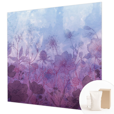 Mural decorativo con diseño de flores en tonos pastel