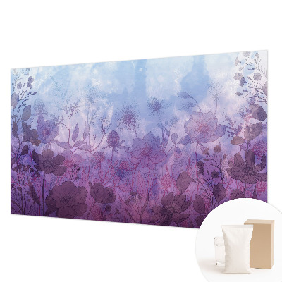 Mural decorativo con diseño de flores en tonos pastel