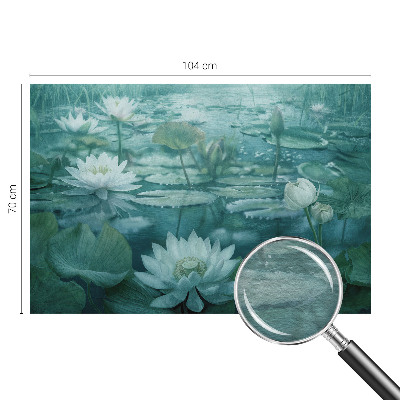 Fotomural decorativo para cabecero de cama con diseño de flores acuáticas