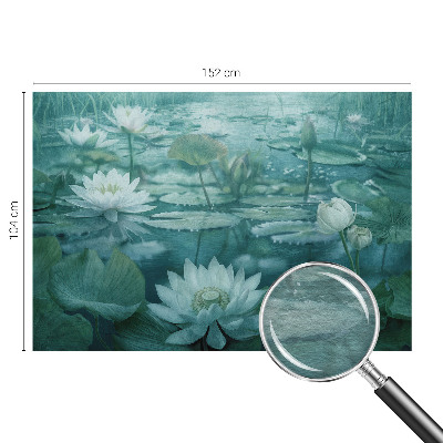 Fotomural decorativo para cabecero de cama con diseño de flores acuáticas