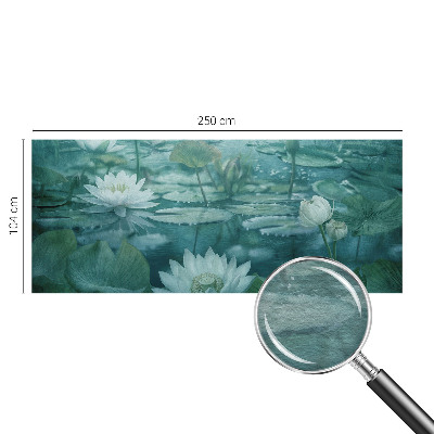 Fotomural decorativo para cabecero de cama con diseño de flores acuáticas