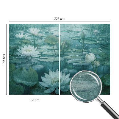 Fotomural decorativo para cabecero de cama con diseño de flores acuáticas