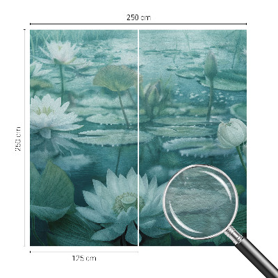 Fotomural decorativo para cabecero de cama con diseño de flores acuáticas