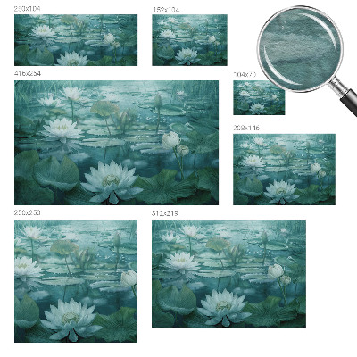 Fotomural decorativo para cabecero de cama con diseño de flores acuáticas