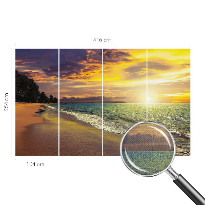 Mural de pared con estampado hermoso Playa al atardecer