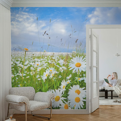 Papel mural con patrón decorativo Pradera de verano