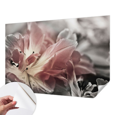 Fotomural decorativo para cabecero de cama con diseño de flores en tonos pastel